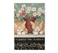 Cafemira Puzzle en bois de 1000 pièces pour adultes, deux chats dormant sur des touches de piano, exercez vos mains sur les compétences, adapté pour les loisirs en famille et la décoration murale de