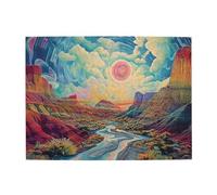 Cafemira Puzzle en bois de 500 pièces pour adulte, paysages occidentaux imaginaires, design vif, détendez-vous et profitez du plaisir de résoudre des puzzles, exercice cérébral stimulant, chaque pièce