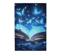Cafemira Puzzle en bois pour adulte de 1000 pièces, papillons volants et livres, chaque pièce est unique, défiez vous-même, soulagez le stress et profitez du plaisir de résoudre des puzzles,