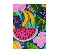 Cafemira Puzzle en bois pour adulte de 500 pièces, fruits tropicaux aux couleurs vives, plaisir à la fois corps et esprit, profitez du processus de résolution du puzzle, assemblage manuel de votre