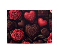 Cafemira Puzzle pour adultes, fleurs romantiques et chocolats, 500 pièces en bois, plaisir anti-stress, plaisir à la fois corps et esprit, chaque pièce est unique, cadeau pour les partenaires et les