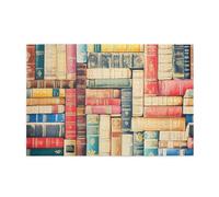 Cafemira Puzzles pour adultes, l'ensemble du mur du livre, 1000 puzzles en bois, collection de rêves de bibliophile, chaque pièce est unique, plaisir anti-stress, plaisir à la fois corps et esprit,