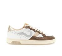 CAFèNOIR - Baskets en Cuir avec Empiècements Laminés, pour Femme, Couleur Blanc, Taille 38