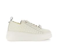 CAFèNOIR - Baskets en Cuir Enduit Et Gros-Grain Tissé, pour Femme, Couleur Blanc, Taille 37