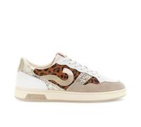 CAFèNOIR - Baskets en Cuir Et en Peau De Poney Tachetée, pour Femme, Couleur Blanc, Taille 38