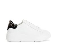 CAFèNOIR - Baskets en Cuir pour Femmes avec Applications Au Talon, pour Femme, Couleur Blanc, Taille 36