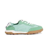 CAFèNOIR - Baskets lacets en tissu nylon et daim pour femme, vert, 35 EU