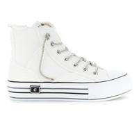 CAFèNOIR - Baskets Mi-Hautes en Toile avec Lacets Strass, pour Femme, Couleur Blanc, Taille 37