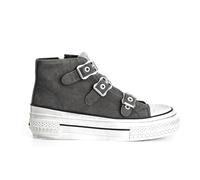 CAFèNOIR – Baskets montantes à 3 boucles Femme Gris Taille 39