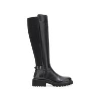 CAFèNOIR - Bottes En Cuir Avec Élastique Et Fermeture Éclair, Pour Femme, Couleur Noir, Taille 37