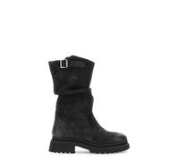 CafèNoir - Bottines à tube en nubuck avec plis, pour femme, Noir , 39 EU
