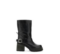 CafèNoir - Bottines en cuir avec cheville pour femme, couleur noire, Noir , 38 EU