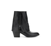 CAFèNOIR - Bottines en cuir avec rabat et fermeture éclair intérieure, pour femme, couleur noire, Noir , 40 EU
