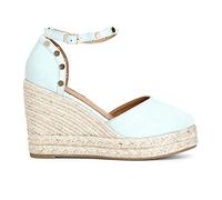 CAFèNOIR C1XA9910G003390 Sandales en Tissu avec Clous sur Compensee Acqua Marina 39