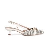 CAFèNOIR - Décolleté Bi-matière Avec Pince, Pour Femme, Couleur Blanc, Taille 35