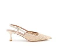 CAFèNOIR - Escarpins À Bride Arrière Effet Raphia Avec Talon Bobine, Pour Femme, Couleur Beige, Taille 37