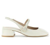 CAFèNOIR - Escarpins À Bride Arrière en Cuir Verni avec Accessoire À Bouton, pour Femme, Couleur Beige, Taille 40