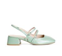 CAFèNOIR - Escarpins À Bride Arrière en Cuir Verni, avec Deux Boucles Et Lacets À L'arrière., pour Femme, Couleur Vert, Taille 38