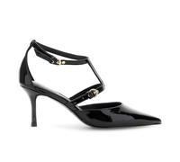 CafèNoir - Escarpins en cuir effet peinture avec boucles pour femme, couleur noire, Noir , 40 EU