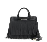 CAFèNOIR - Fourre-tout avec franges et logo sur le devant, pour femme, couleur noire, taille unique, Noir , Taille unique