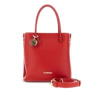 CafèNoir - Mini fourre-tout avec poignées tubulaires et détail métallique, pour femme, taille unique, rouge, Taille unique