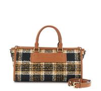 CAFèNOIR - Mini Sac En Tissu À Carreaux Avec Plaque Logo En Relief, Pour Femme, Couleur Marron, Taille Taille Unique