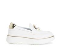 CAFèNOIR - Mocassin en Cuir avec Accessoire en Émail, pour Femme, Couleur Blanc, Taille 38