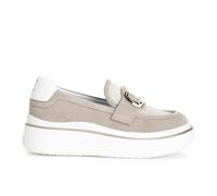 CAFèNOIR - Mocassin en Daim, Accessoire Émaillé Multi Beige, pour Femme, Couleur Multicolore, Taille 39
