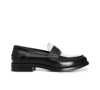 CAFèNOIR - Mocassin femme en cuir abrasif en trois couleurs avec accessoire pour femme, couleur multi noir, Multi noir, 38 EU