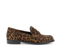 CafèNoir - Mocassins avec passant en cuir effet cheval pour femme, couleur tachetée, Tacheté, 38 EU