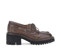 CAFèNOIR - Mocassins en Cuir À Lacets avec Semelle Crantée, pour Femme, Couleur Marron, Taille 37