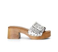 CAFèNOIR - Pantoufle À Empeigne Perforée, Pour Femme, Couleur Gris, Taille 38