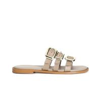 CAFèNOIR - Pantoufle En Cuir À Trois Boucles, Pour Femme, Couleur Beige, Taille 38