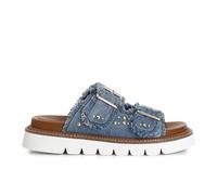 CAFèNOIR - Pantoufle En Denim À Double Boucle, Pour Femme, Couleur Bleu, Taille 41