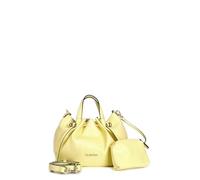 CAFèNOIR - Petit Sac Cabas À Volants, Bandoulière Amovible, Pour Femme, Couleur Jaune, Taille Taille Unique