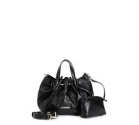 CAFèNOIR - Petit Sac Cabas À Volants, Bandoulière Amovible, Pour Femme, Couleur Noir, Taille Taille Unique