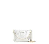 CAFèNOIR - Pochette En Cuir Laminé Avec Double Bandoulière Chaîne, Pour Femme, Couleur Gris, Taille Taille Unique