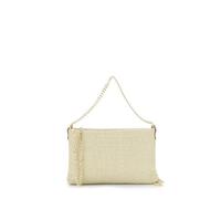 CAFèNOIR - Pochette En Raphia Avec Double Bandoulière Chaîne, Pour Femme, Couleur Gris, Taille Taille Unique