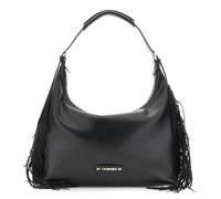 CAFèNOIR - Sac à bandoulière avec franges et logo sur le devant, pour femme, couleur noire, taille unique, Noir , Taille unique