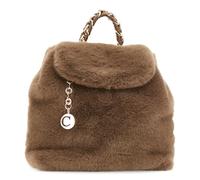 CAFèNOIR - Sac À Dos Souple Avec Détails En Fourrure Et Chaîne, Pour Femme, Couleur Marron, Taille Taille Unique