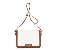 CAFèNOIR - Sac Bandoulière Avec Rabat Effet Toile Et Finitions Contrastantes Effet Cuir, Pour Femme, Couleur Marron, Taille Taille Unique