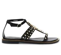 CafèNoir - Sandales à t en gland avec accessoire, pour femme, Noir , 37 EU