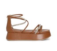 CAFèNOIR - Sandales Asymétriques À Mignons, Pour Femme, Couleur Marron, Taille 37