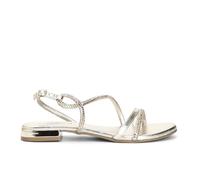 CAFèNOIR - Sandales Asymétriques Ornées De Strass Thermoscellés, Pour Femme, Couleur Jaune, Taille 36