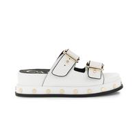 CAFèNOIR - Sandales De Style Moine Avec Clous Et Effet Cuir De Veau, Pour Femme, Couleur Blanc, Taille 37