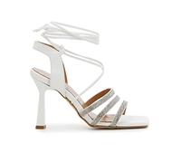 CAFèNOIR Sandales d'esclave à bout carré et microstrass, Blanc, 39 EU