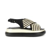 CAFèNOIR - Sandales En Cuir Croisé Multilistini, Femmes, Multi noir, 37 EU