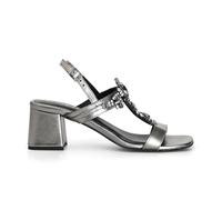 CAFèNOIR - Sandales en cuir avec accessoire bijou pour femme, fumée., 37 EU