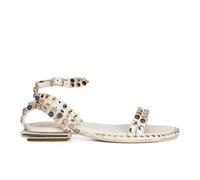 CafèNoir - Sandales en cuir guilde avec clous multicolores, pour femme, couleur os, os, 40 EU