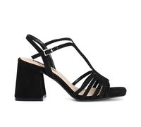 CAFèNOIR - Sandales En Daim À Brides Multiples En Forme De « T », Pour Femme, Couleur Noir, Taille 38